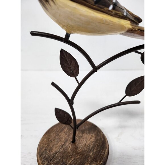 Vintage Bird on Metal Tree Handcrafted Figurine Statue Display Cottagecore - Picture 4 of 13